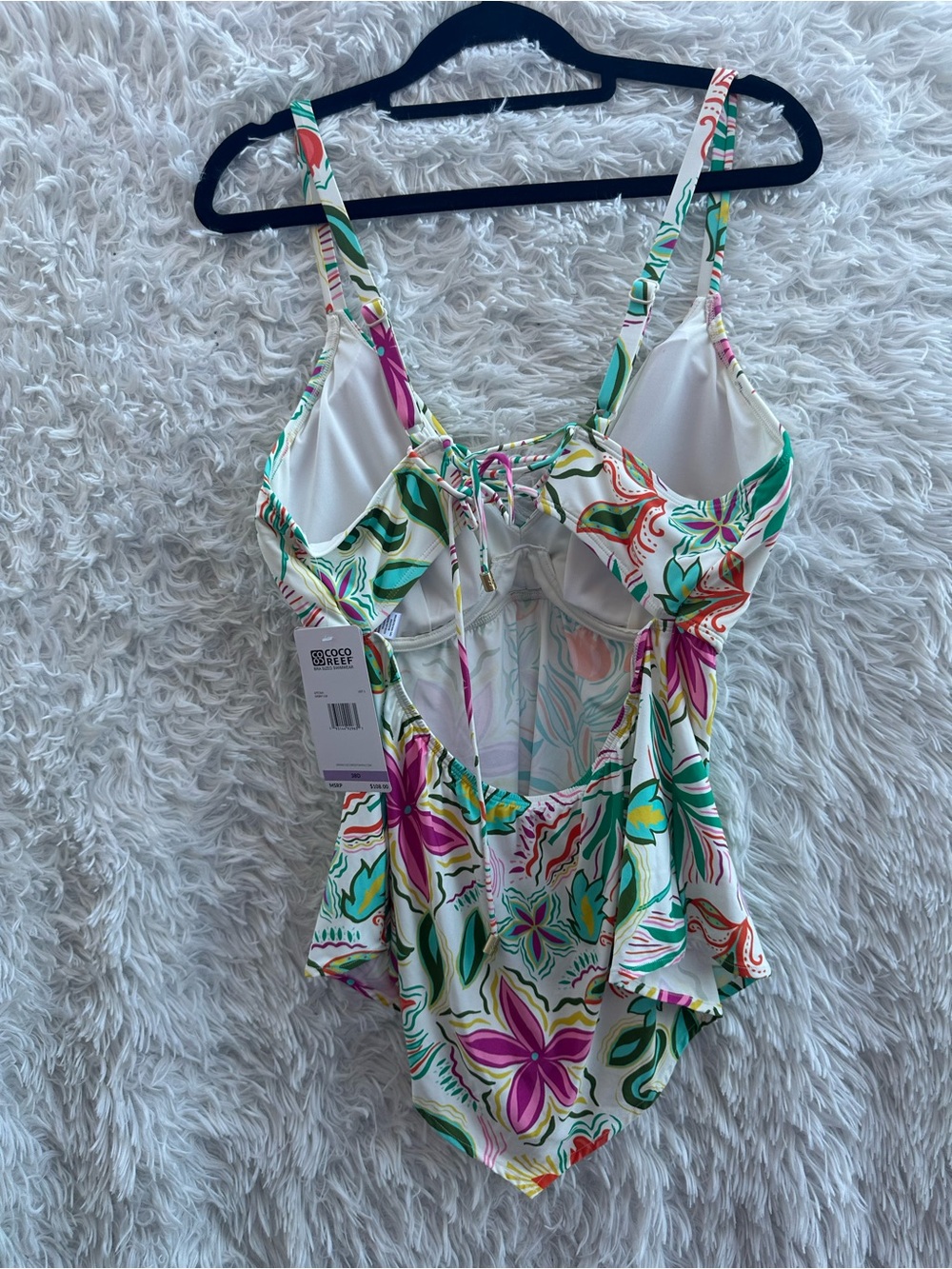 Coco Reef Gypsy Bra Sized Underwire Tankini Top - Solstice Bloom 38D - Picture 8 of 9
